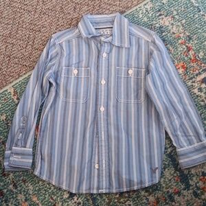 77kids striped button-up shirt